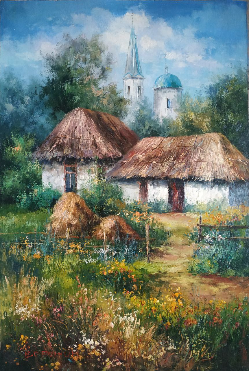 Картина маслом Хутор 60х90